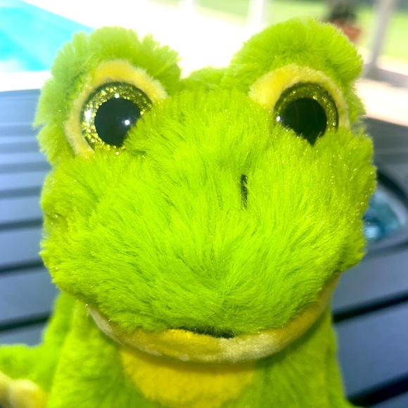 Green Hop the Frog Soft Cuddly Huggable Stuffed Animal Plush Stuffie Toy Furry - Picture 10 of 16